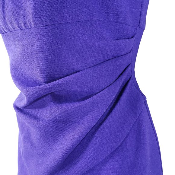 Diane von Furstenberg Bevin Bodycon Sleeveless Sheath Dress 2 Purple Ruched Side - Picture 11 of 15